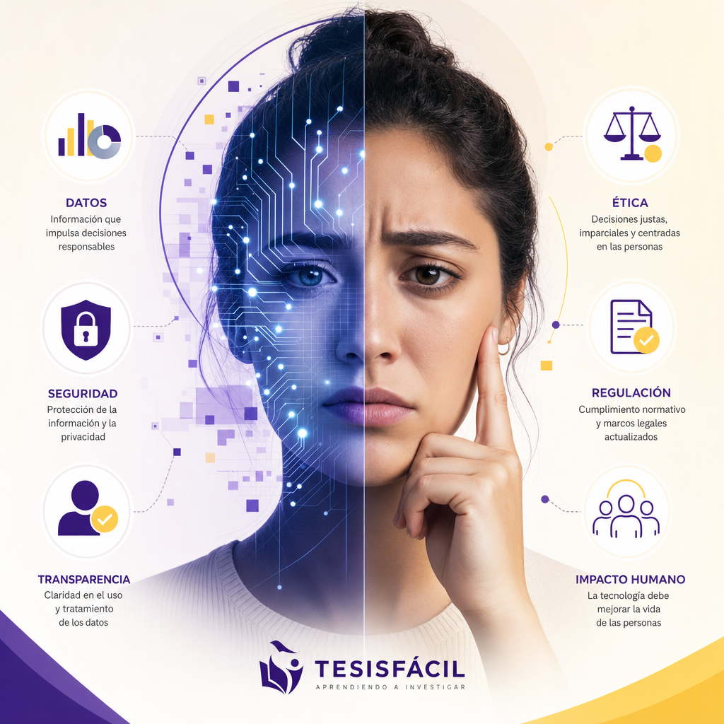 Ilustración profesional del impacto y riesgos del mal uso de la inteligencia artificial en diversos sectores, mostrando elementos tecnológicos y humanos interactuando en un ambiente moderno y sobrio
