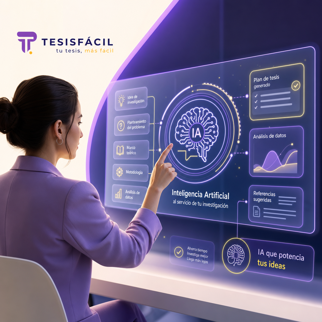 Persona trabajando con computadora y gráficos digitales representando inteligencia artificial para tesis sin plagio