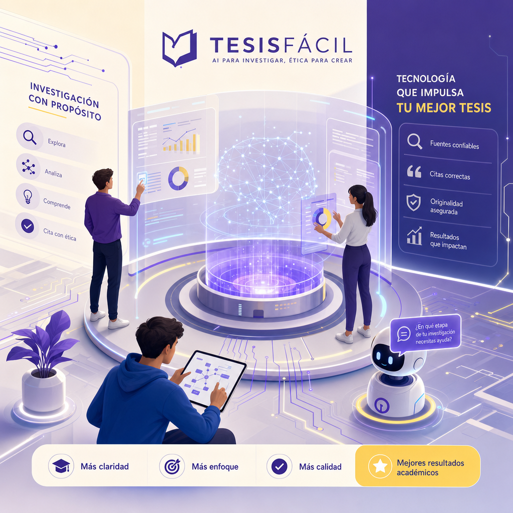 Representación gráfica de integridad académica en tiempos de inteligencia artificial, con íconos digitales y académicos fusionados en un entorno profesional