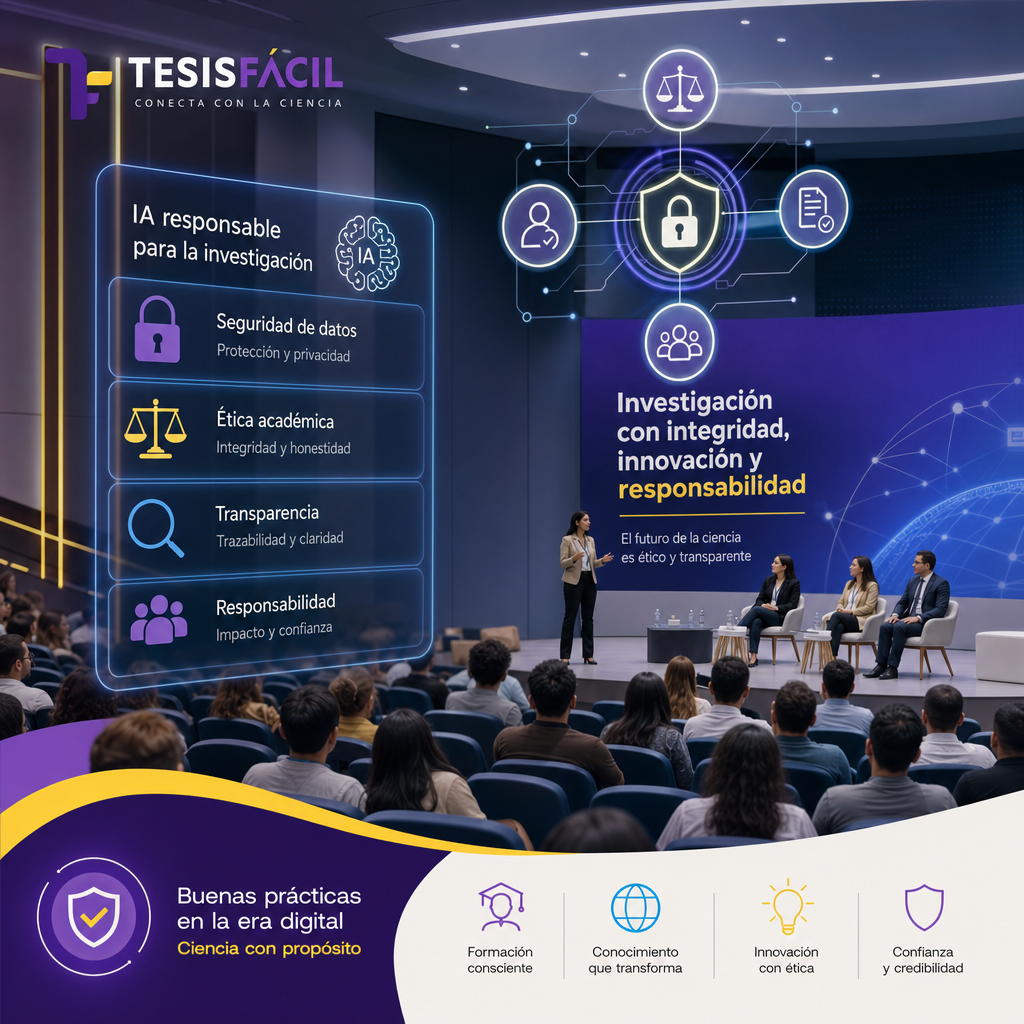 Representación visual de la inteligencia artificial aplicada a la educación superior enfocada en la prevención de la corrupción con iconos de tecnología, libros y escudos de integridad