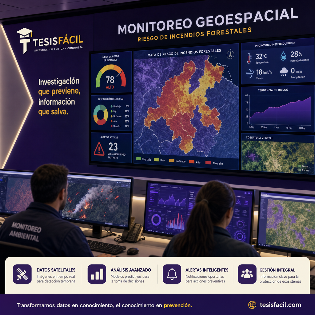 Mapa digital moderno que muestra predicciones de riesgo de incendios forestales basado en inteligencia artificial para anticipar incendios peligrosos.