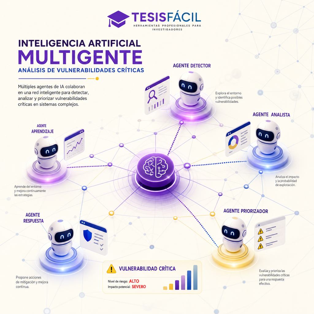 Diagrama conceptual de la arquitectura del sistema de IA multigente de Google para detección de vulnerabilidades críticas en ciberseguridad