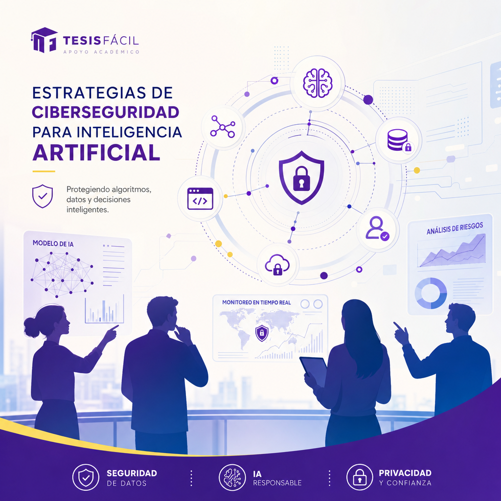 Representación gráfica de colaboración empresarial para la ciberseguridad en inteligencia artificial con elementos tecnológicos y redes interconectadas