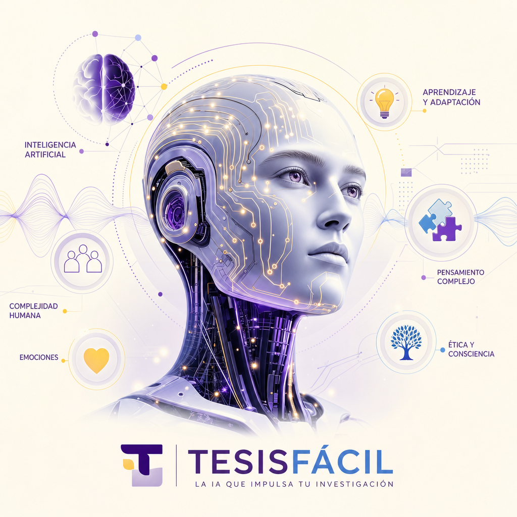 Ilustración profesional que representa la inteligencia artificial avanzada interactuando con símbolos de la humanidad y la tecnología, simbolizando predicciones sobre el futuro humano y la IA.
