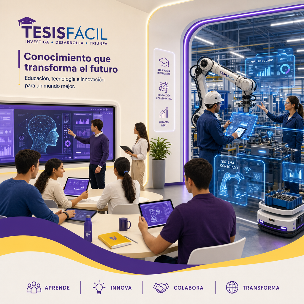Representación visual de inteligencia artificial aplicada en educación y procesos industriales, mostrando conexiones tecnológicas y datos digitales en un ambiente moderno