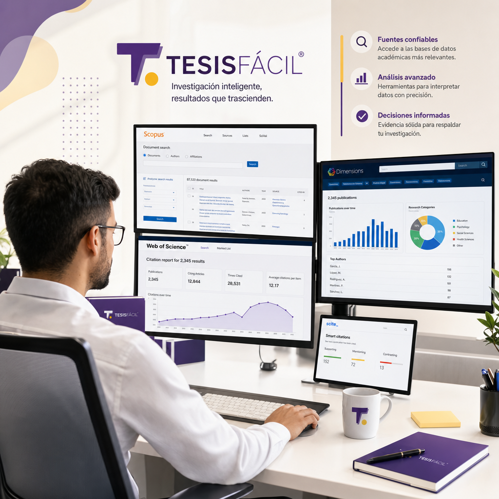 Investigador analizando bases de datos digitales para realizar una revisión sistemática de calidad en investigación académica
