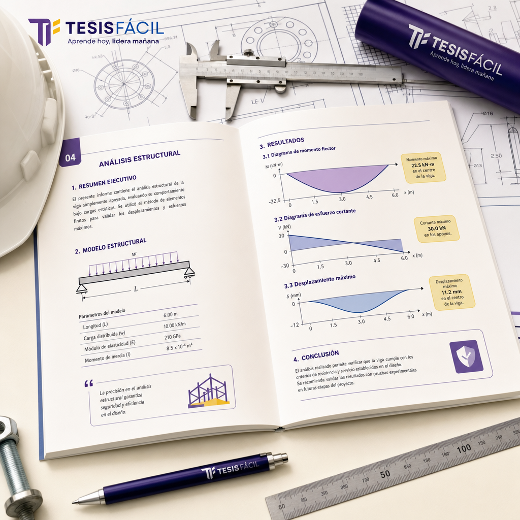 Ejemplo de informe técnico en ingeniería con gráficos y diagramas para análisis detallado