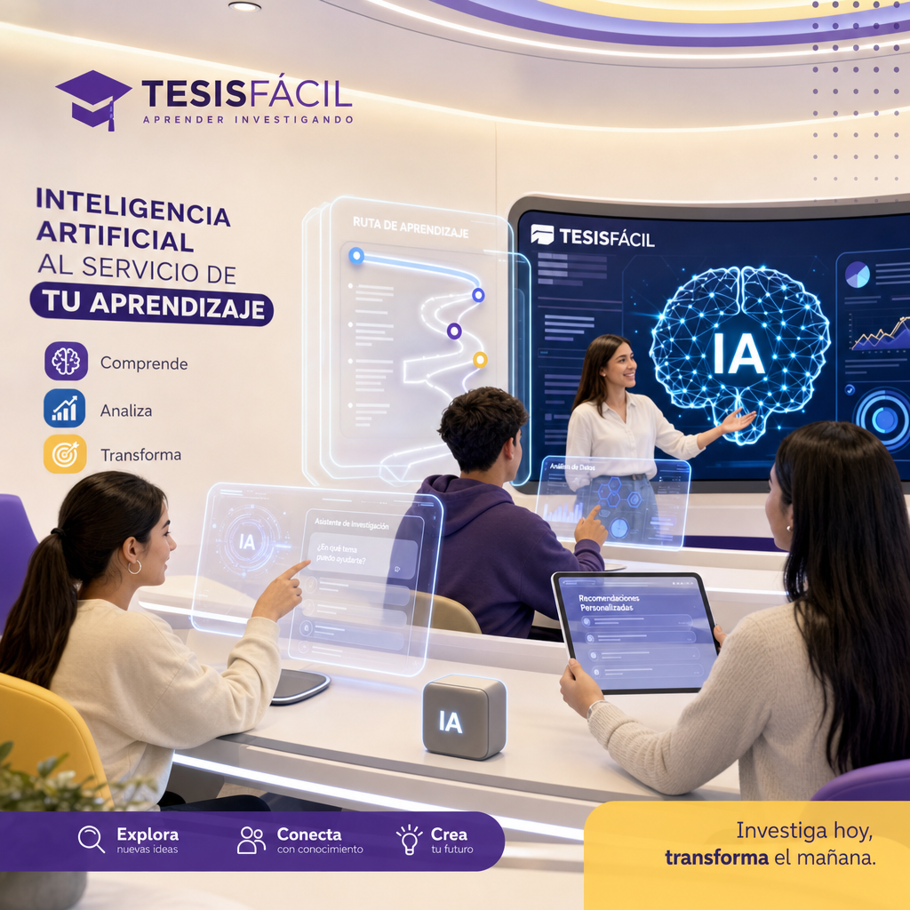 Representación moderna y profesional del uso de inteligencia artificial en educación con visuales tecnológicos y aula digital avanzada