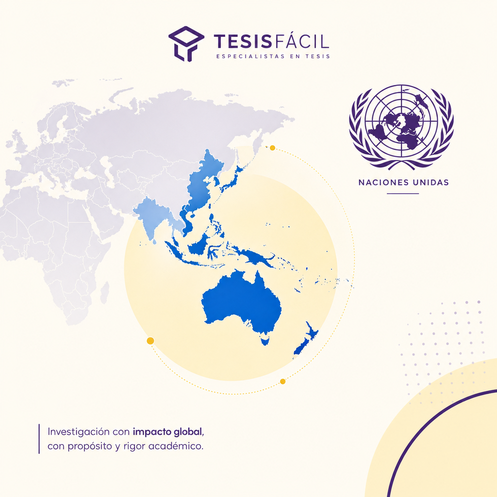 Mapa mundial con énfasis en Australia y el logo de la ONU representando la participación australiana en Naciones Unidas